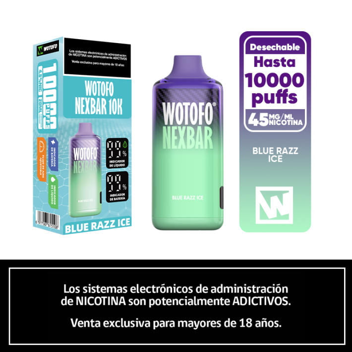 Nexbar 10000 Puffs – Blue Razz Ice
