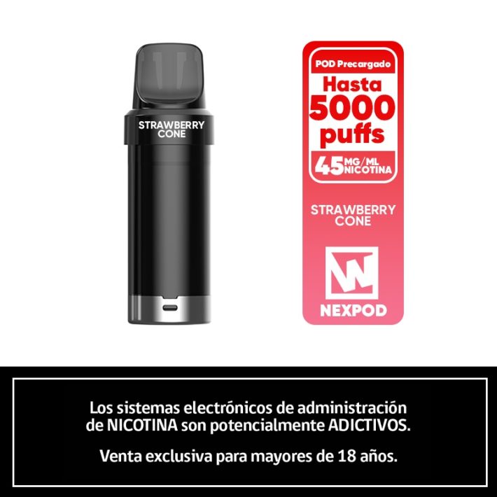 NexPOD Recarga 5000 Puffs – Strawberry Cone