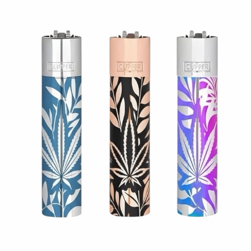 Encendedor Clipper Metálico Jungle Leafs