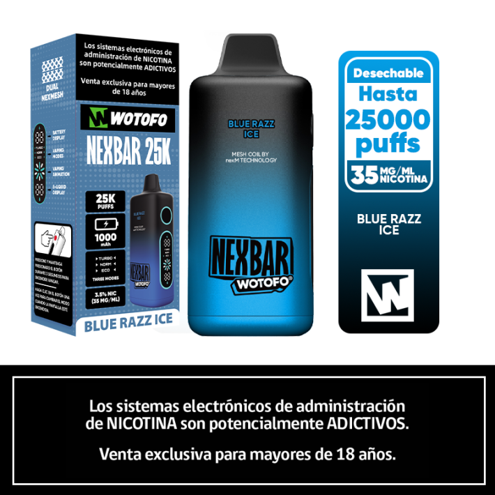 Nexbar 25K Puffs – Blue Razz Ice