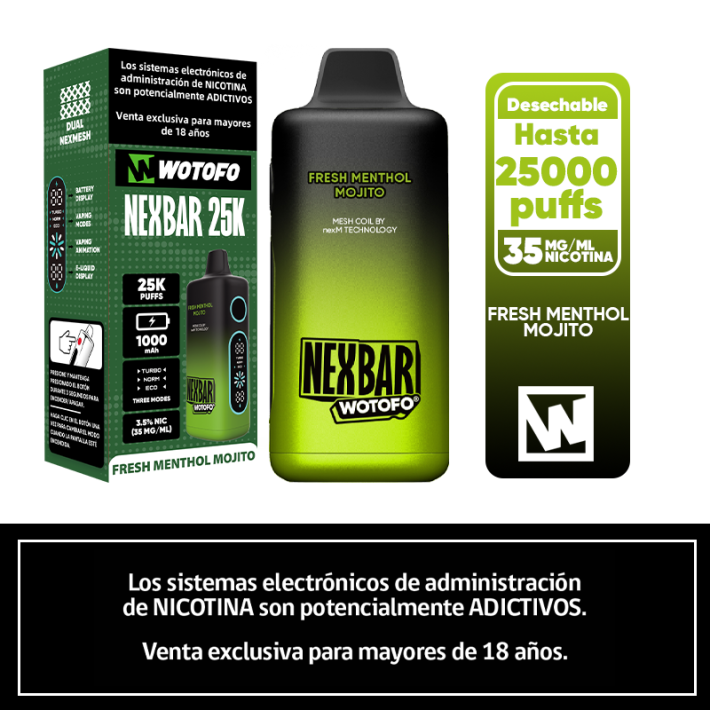 Nexbar 25K Puffs – Fresh Menthol Mojito