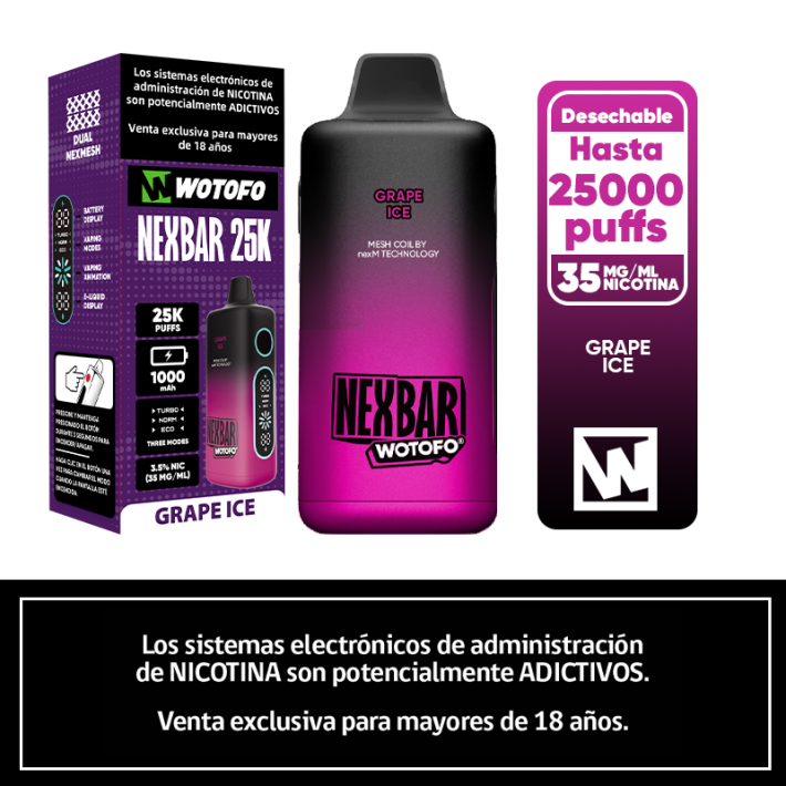 Nexbar 25K Puffs – Grape Ice