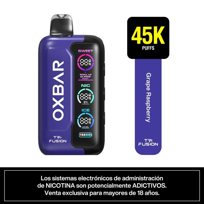 Oxbar Tri Fusion 45K Puffs – Grape Raspberry