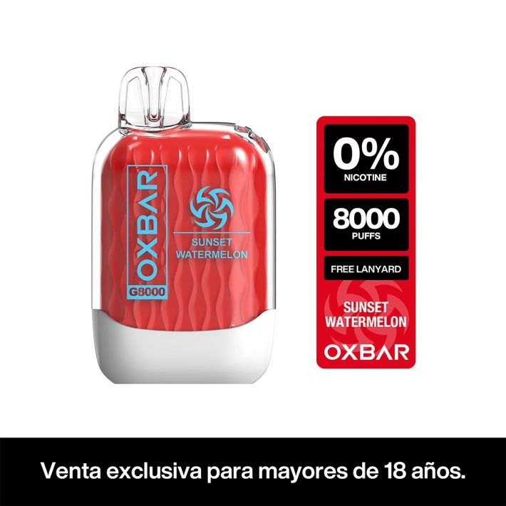 Oxbar G8K 8000 Puffs – Sunset Watermelon (ZERO NIC)