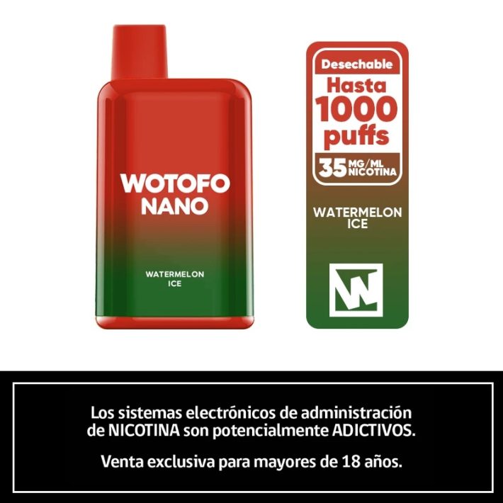 Wotofo Nano 1000 Puffs – Watermelon Ice