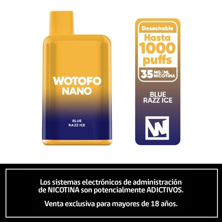 Wotofo Nano 1000 Puffs – Blue Razz Ice