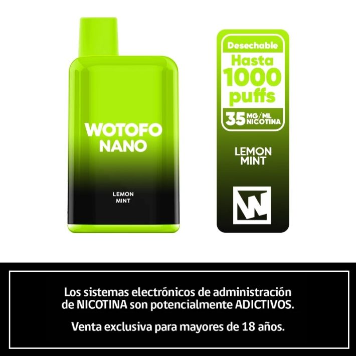 Wotofo Nano 1000 Puffs – Lemon Mint