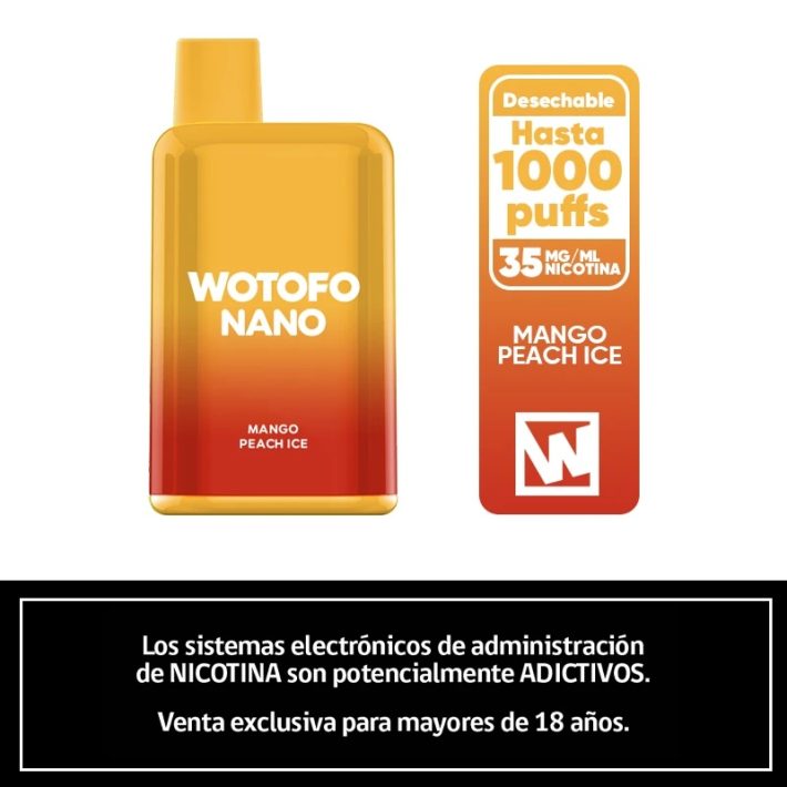 Wotofo Nano 1000 Puffs – Mango Peach Ice