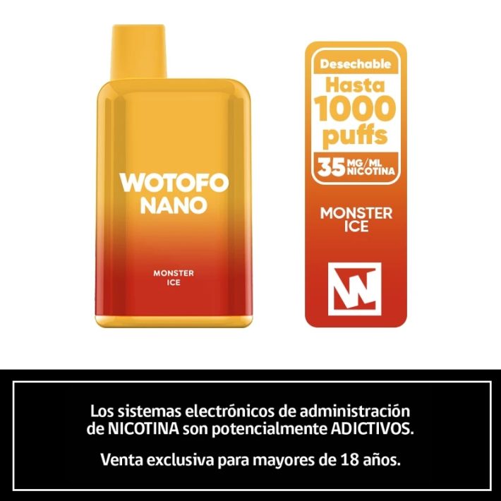 Wotofo Nano 1000 Puffs – Monster Ice