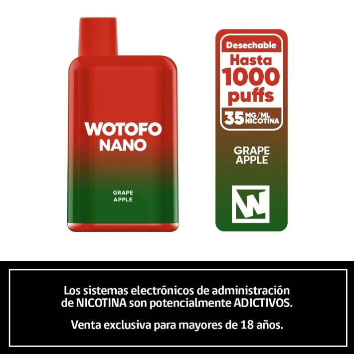 Wotofo Nano 1000 Puffs – Grape Apple