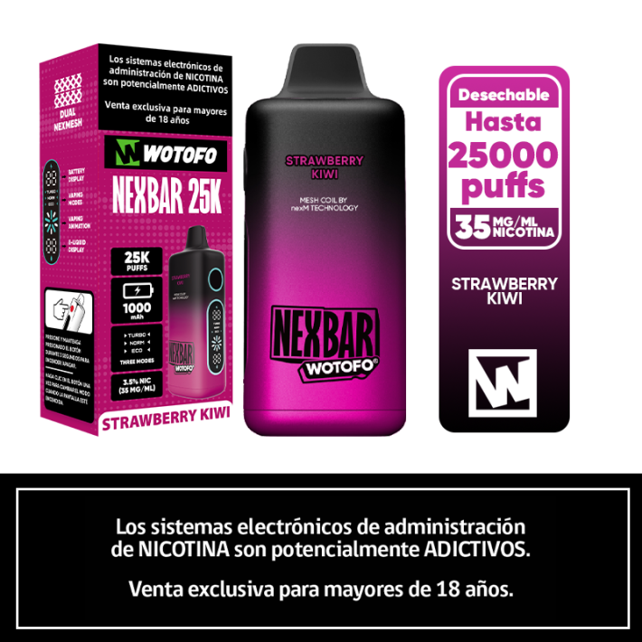 Nexbar 25K Puffs – Strawberry Kiwi