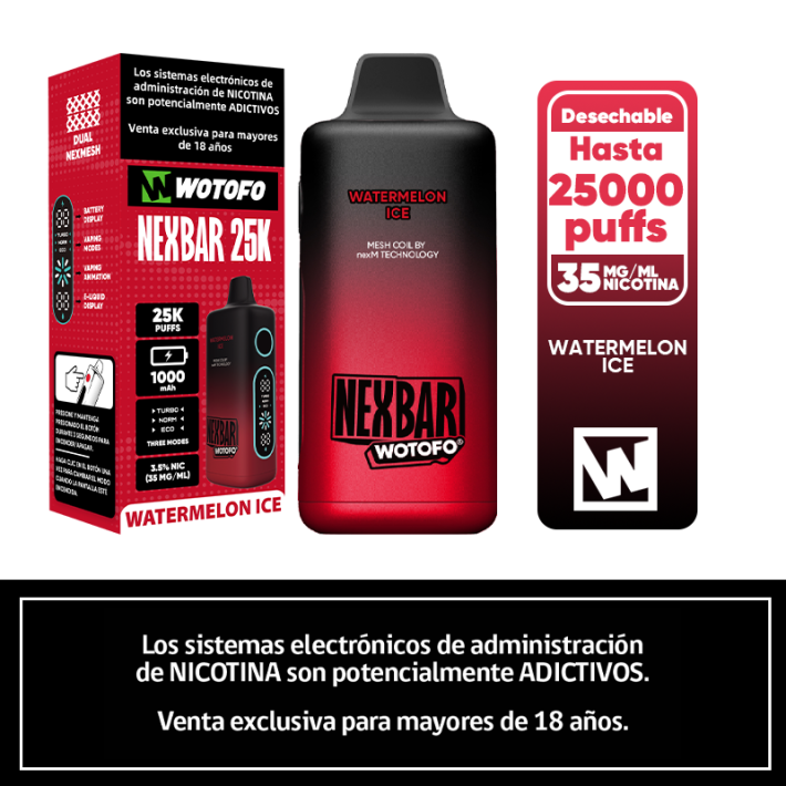 Nexbar 25K Puffs – Watermelon Ice
