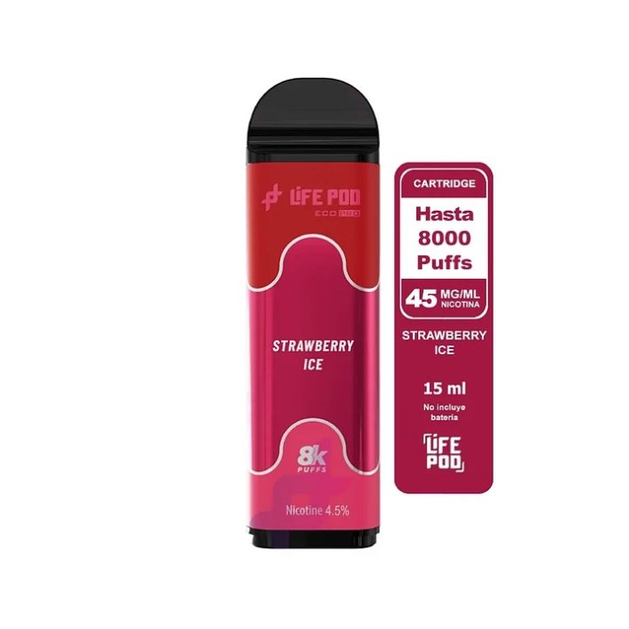 Life Pod Recarga Stawberry ICE 8.000 Puff